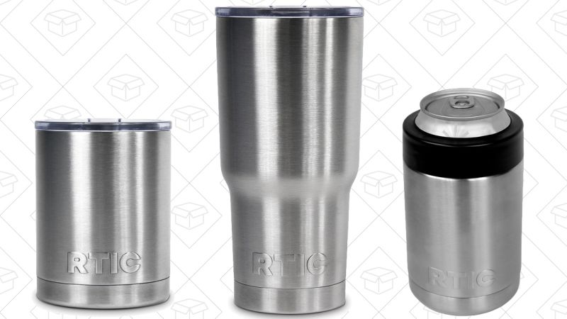 RTIC 20 oz. Tumbler, $10 (check third party sellers) | RTIC 10 oz. Lowball, $10 | RTIC Can Cooler, $10 (check third party sellers)